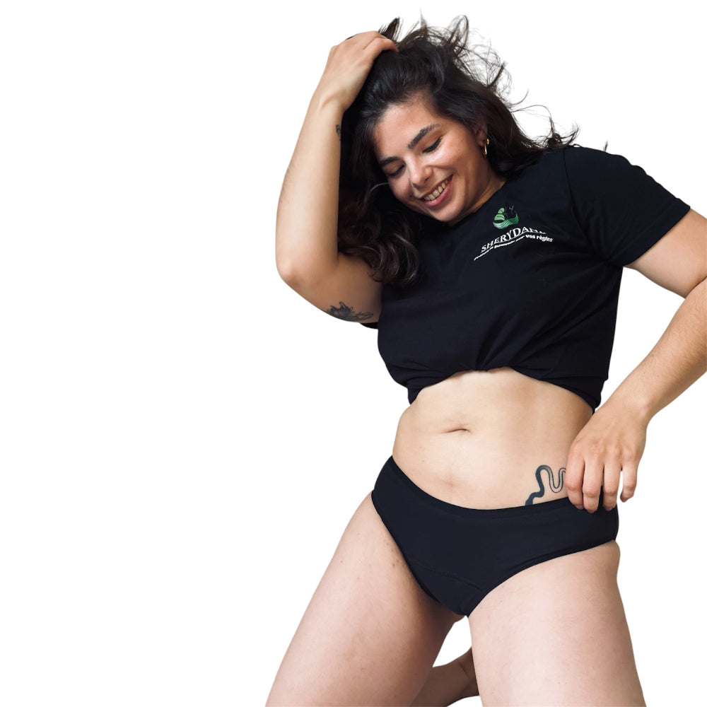 Culotte menstruelle Ophelia flux moyen bio Sherydane-suisse